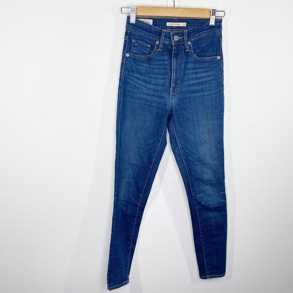 Levi's Mile High Super Skinny And Then Some Dark Wash Blue Jeans Women's Size 25 - Picture 1 of 11